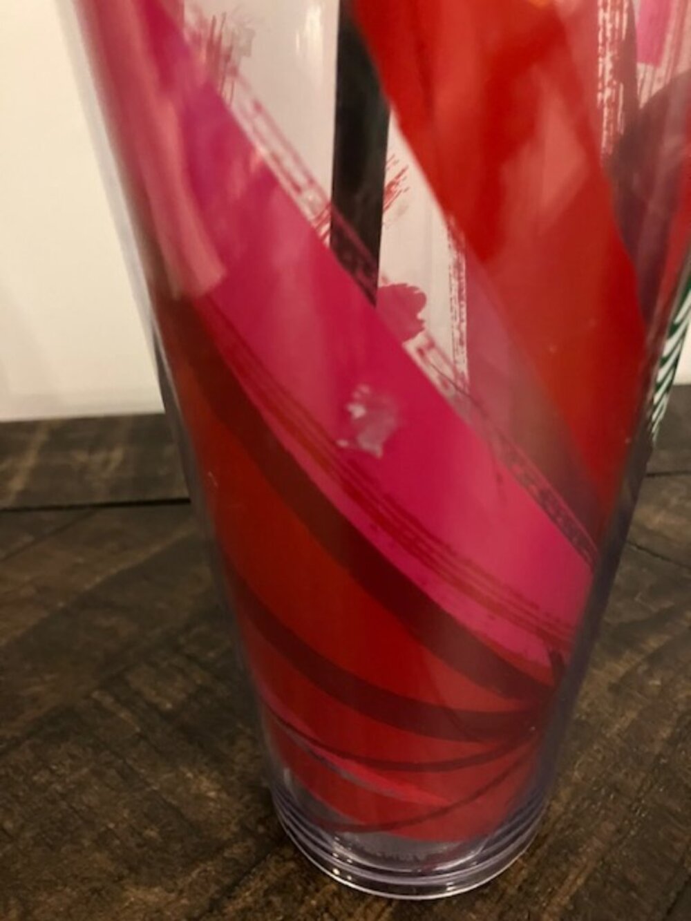 2014 Starbucks Holiday Splash Swirl Christmas Red Pink Clear Venti Tumbler 24oz - Picture 6 of 6